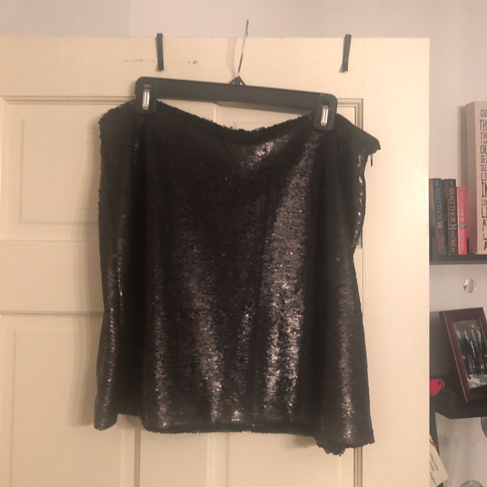 Black sequin skirt